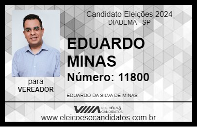 Candidato EDUARDO MINAS 2024 - DIADEMA - Eleições