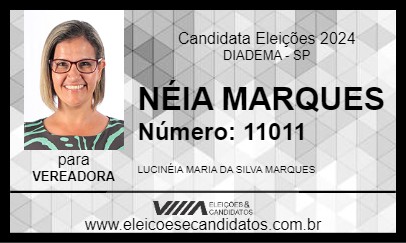 Candidato NÉIA MARQUES 2024 - DIADEMA - Eleições