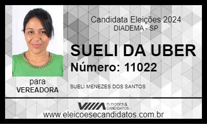 Candidato SUELI DA UBER 2024 - DIADEMA - Eleições