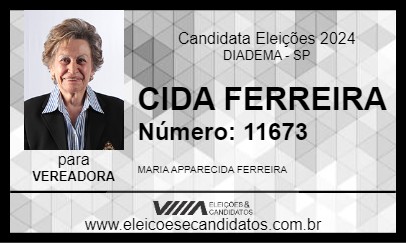 Candidato CIDA FERREIRA 2024 - DIADEMA - Eleições