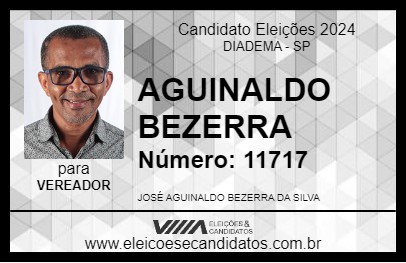 Candidato AGUINALDO BEZERRA 2024 - DIADEMA - Eleições