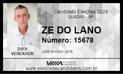 Candidato ZE DO LANO 2024 - QUADRA - Eleições