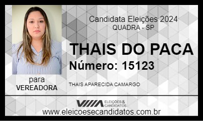 Candidato THAIS DO PACA 2024 - QUADRA - Eleições