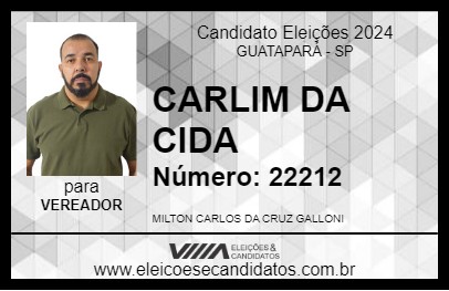 Candidato CARLIM DA CIDA 2024 - GUATAPARÁ - Eleições