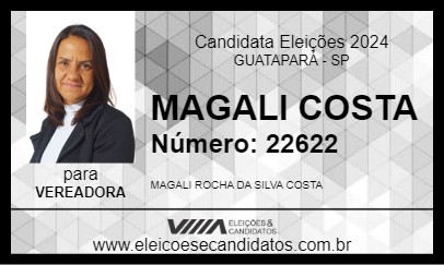 Candidato MAGALI COSTA 2024 - GUATAPARÁ - Eleições