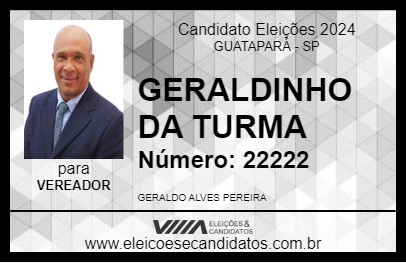 Candidato GERALDINHO DA TURMA 2024 - GUATAPARÁ - Eleições