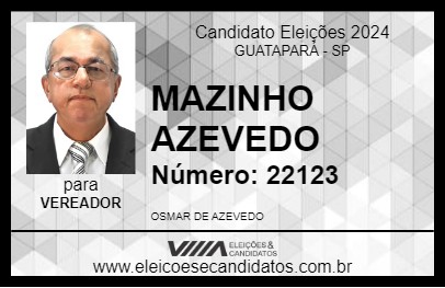 Candidato MAZINHO AZEVEDO 2024 - GUATAPARÁ - Eleições