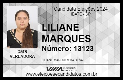 Candidato LILIANE MARQUES 2024 - IBATÉ - Eleições