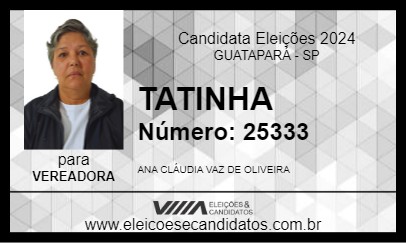 Candidato TATINHA 2024 - GUATAPARÁ - Eleições