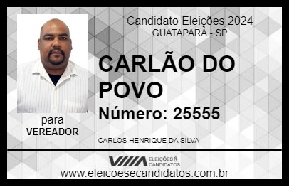 Candidato CARLÃO DO POVO 2024 - GUATAPARÁ - Eleições