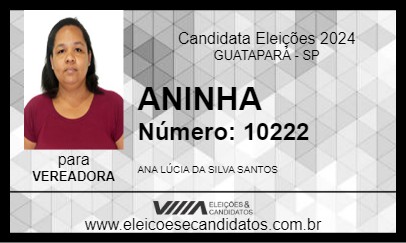 Candidato ANINHA 2024 - GUATAPARÁ - Eleições