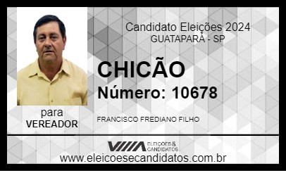 Candidato CHICÃO 2024 - GUATAPARÁ - Eleições