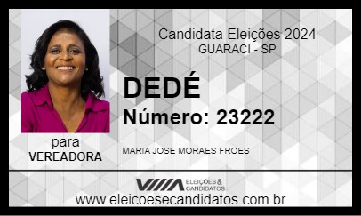 Candidato DEDÉ 2024 - GUARACI - Eleições