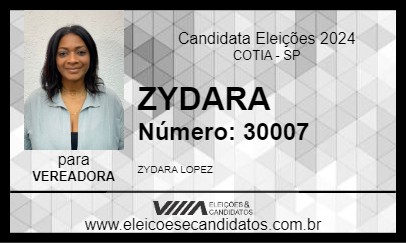 Candidato ZYDARA 2024 - COTIA - Eleições