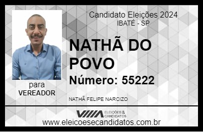 Candidato NATHÃ DO POVO 2024 - IBATÉ - Eleições