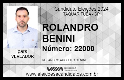 Candidato ROLANDRO BENINI 2024 - TAQUARITUBA - Eleições