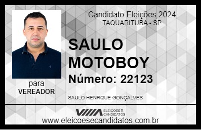 Candidato SAULO MOTOBOY 2024 - TAQUARITUBA - Eleições