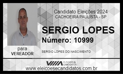 Candidato SERGIO LOPES 2024 - CACHOEIRA PAULISTA - Eleições