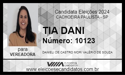 Candidato TIA DANI 2024 - CACHOEIRA PAULISTA - Eleições