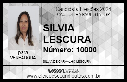 Candidato SILVIA LESCURA 2024 - CACHOEIRA PAULISTA - Eleições