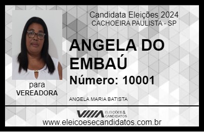 Candidato ANGELA DO EMBAÚ 2024 - CACHOEIRA PAULISTA - Eleições