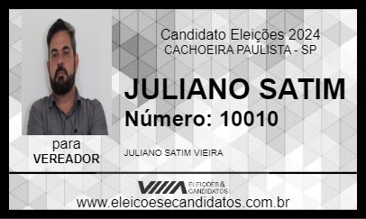 Candidato JULIANO VIEIRA 2024 - CACHOEIRA PAULISTA - Eleições