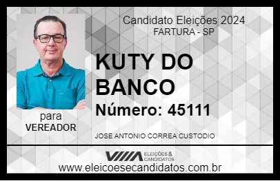 Candidato KUTY DO BANCO 2024 - FARTURA - Eleições