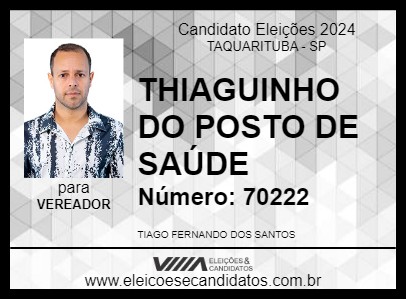 Candidato THIAGUINHO DO POSTO DE SAÚDE 2024 - TAQUARITUBA - Eleições