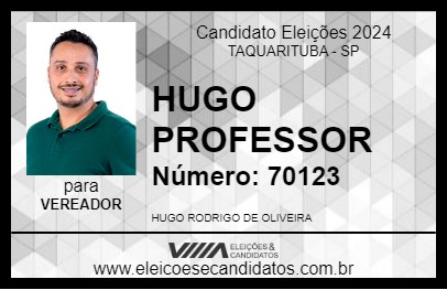 Candidato HUGO PROFESSOR 2024 - TAQUARITUBA - Eleições