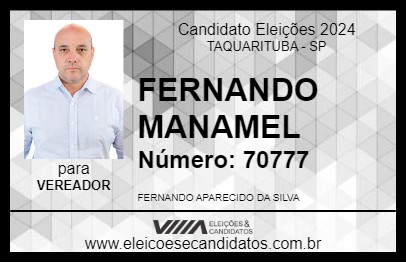 Candidato FERNANDO SILVA 2024 - TAQUARITUBA - Eleições