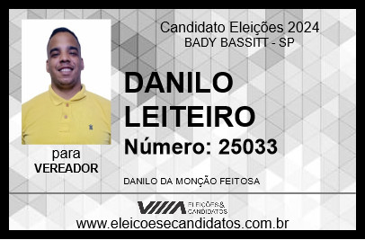 Candidato DANILO LEITEIRO 2024 - BADY BASSITT - Eleições