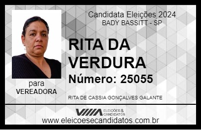 Candidato RITA DA VERDURA 2024 - BADY BASSITT - Eleições