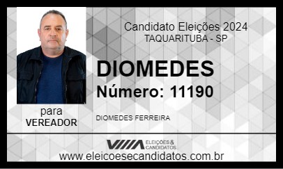 Candidato DIOMEDES 2024 - TAQUARITUBA - Eleições