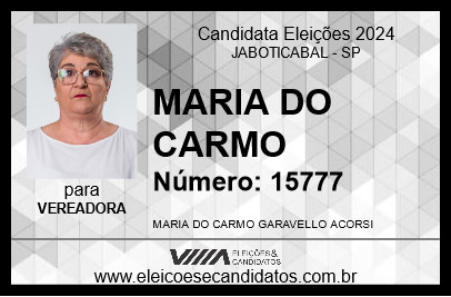 Candidato MARIA DO CARMO 2024 - JABOTICABAL - Eleições