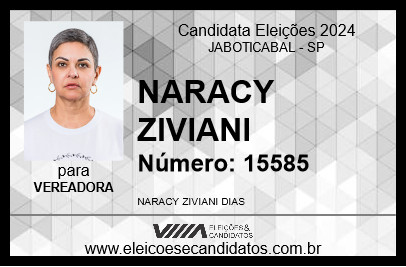 Candidato NARACY ZIVIANI 2024 - JABOTICABAL - Eleições