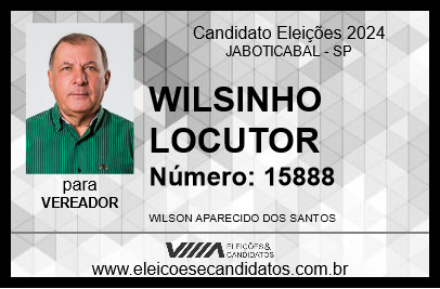 Candidato WILSINHO LOCUTOR 2024 - JABOTICABAL - Eleições