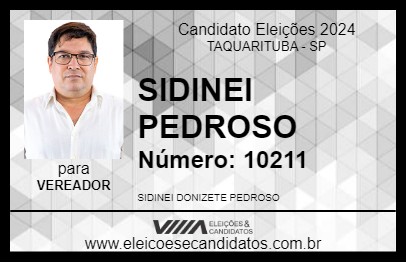 Candidato SIDINEI PEDROSO 2024 - TAQUARITUBA - Eleições