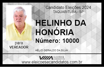 Candidato HELINHO DA HONÓRIA 2024 - TAQUARITUBA - Eleições