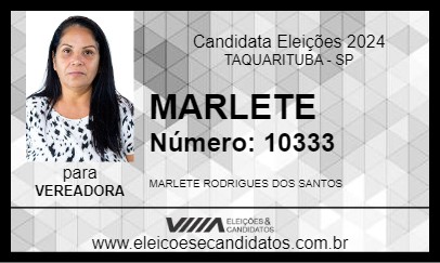 Candidato MARLETE 2024 - TAQUARITUBA - Eleições