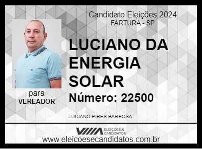 Candidato LUCIANO DA ENERGIA SOLAR 2024 - FARTURA - Eleições