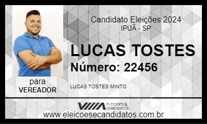 Candidato LUCAS TOSTES 2024 - IPUÃ - Eleições