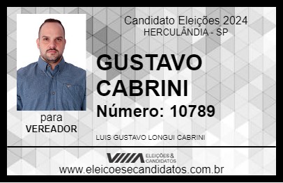 Candidato GUSTAVO CABRINI 2024 - HERCULÂNDIA - Eleições