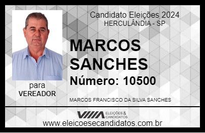 Candidato MARCOS SANCHES 2024 - HERCULÂNDIA - Eleições