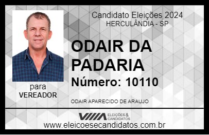 Candidato ODAIR DA PADARIA 2024 - HERCULÂNDIA - Eleições