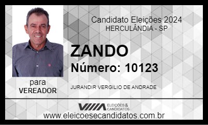 Candidato ZANDO 2024 - HERCULÂNDIA - Eleições