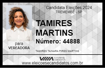 Candidato TAMIRES MARTINS 2024 - TREMEMBÉ - Eleições