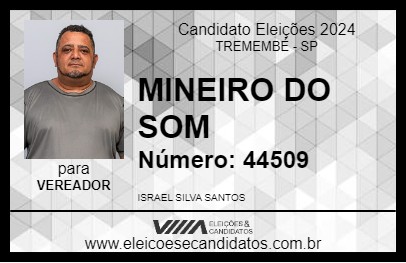 Candidato MINEIRO DO SOM 2024 - TREMEMBÉ - Eleições