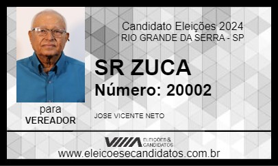 Candidato SR ZUCA 2024 - RIO GRANDE DA SERRA - Eleições