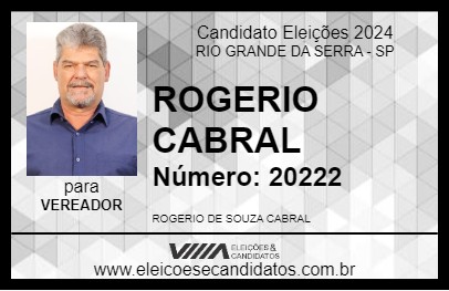 Candidato ROGERIO CABRAL 2024 - RIO GRANDE DA SERRA - Eleições