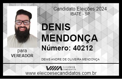 Candidato DENIS MENDONÇA 2024 - IBATÉ - Eleições